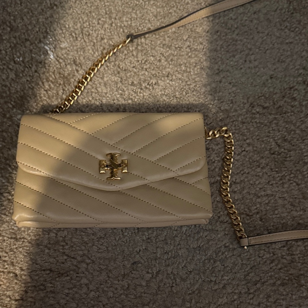 Tory Burch Cream Quilted Crossbody Bag